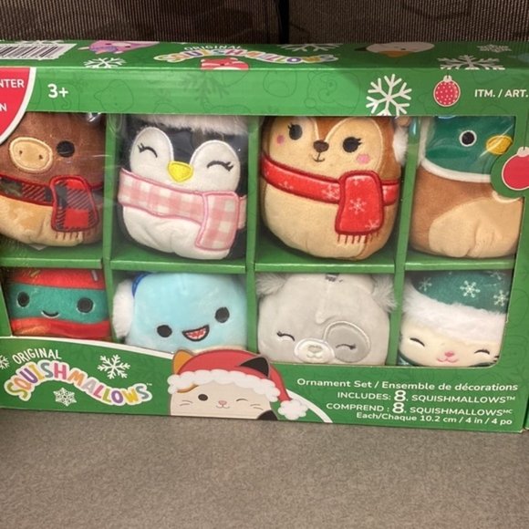 SOLD 𝅺Original Squishmallow Ornaments 2022 Holiday Winter Squad 8 Pack (NWT) - Picture 4 of 6
